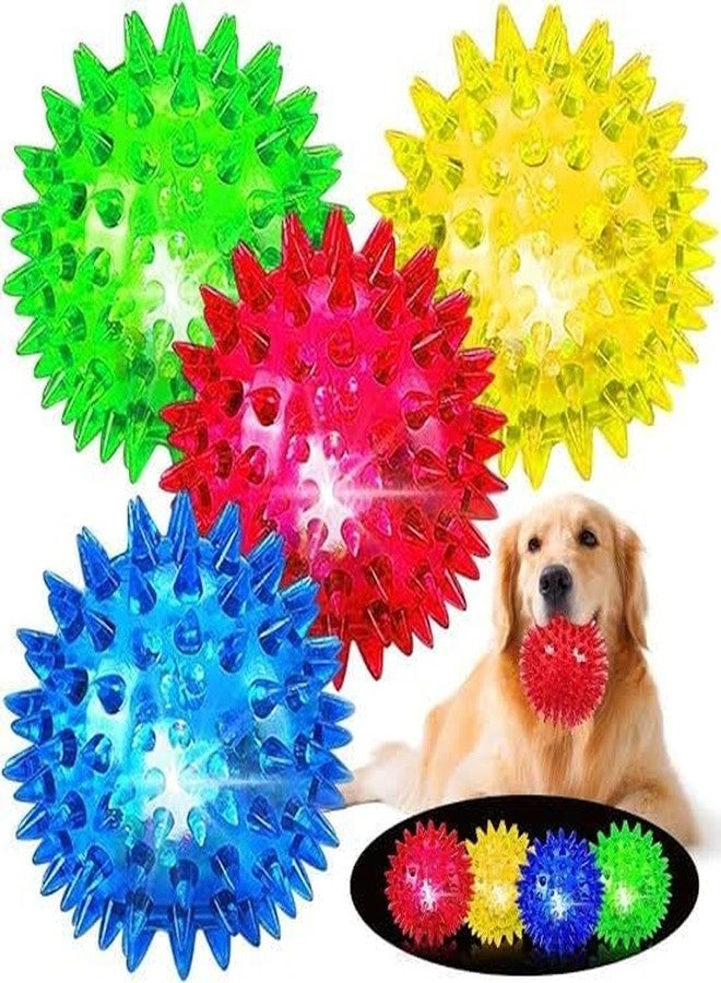 D&C PAWS مجموعة ألعاب وديكورات دي آند سي باوز، 4 كرات مضيئة متعددة الألوان بتقنية LED للكلاب والقطط | كرة مطاطية مضيئة في الظلام بقطر 75 مم | لعبة ملونة، طرية، ومرنة لجميع سلالات الكلاب والجراء - Image 1